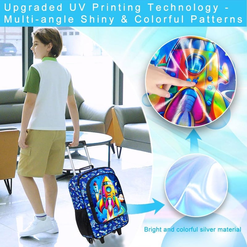 KLFVB Kids Luggage for Boys Girls, Cute Rolling Wheels Suitcase for Toddler, Children Travel Carry on Suitcase - Image 2